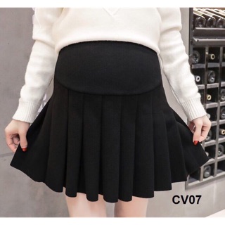 Chân váy xếp ly bầu.