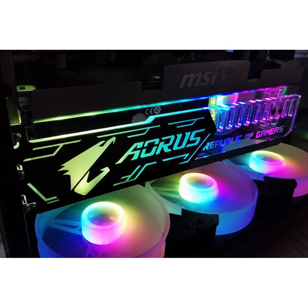 [Mã ELFLASH5 giảm 20K đơn 50K] Giá Đỡ VGA ROG/Aorus RGB - Đồng Bộ Coolmoon