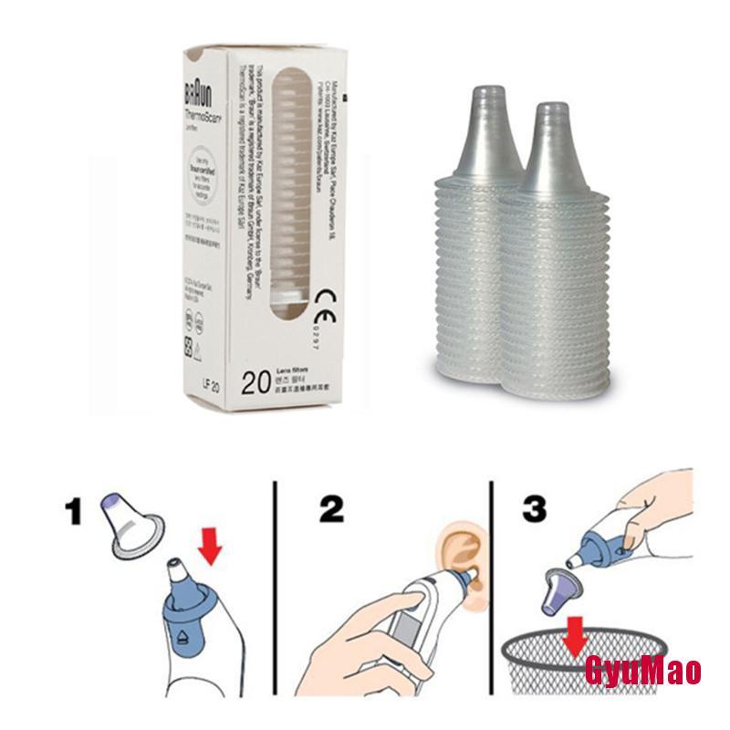 Set 20 Vỏ Bọc Đầu Dò Ống Kính Nhiệt Kế Tai rx1GUMO Cho Braun Thermoscan