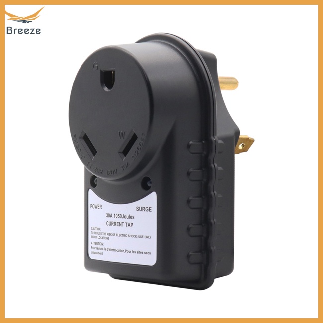 breeze RV Surge Protector 30 Amp 125 Volt With Led Indicator Light Adapter 30 Amp Male To 30 Amp Female Plug