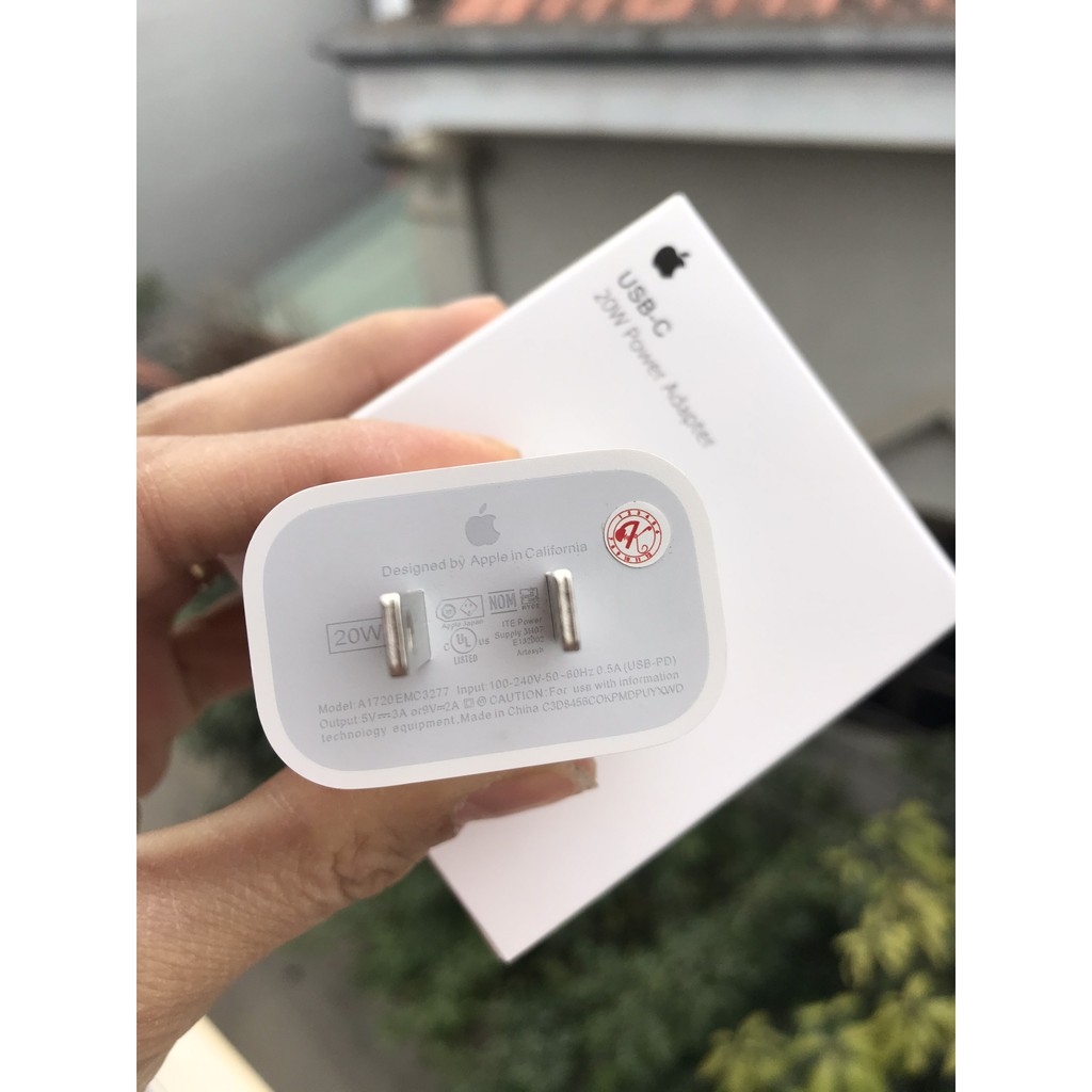 [FULL BOX] Củ sạc nhanh 20W IPhone 12 chân dẹp US Zin New Full Box