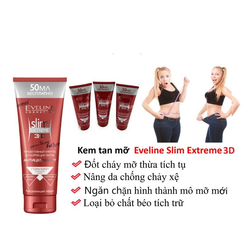 Kem tan mỡ eveline slim 3D