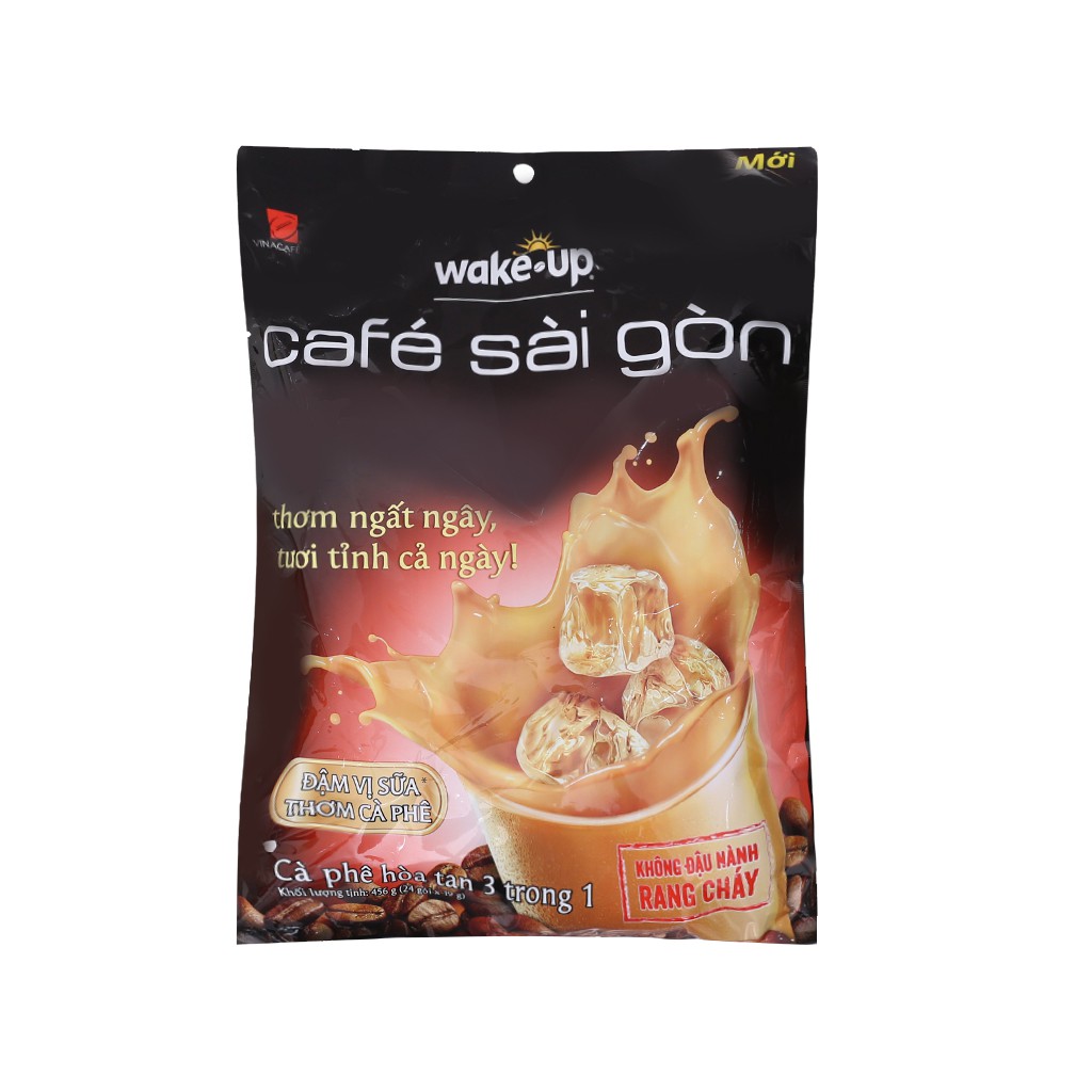 Cà phê sữa Wake up Sài Gòn 3 trong 1 túi 456g (24gói)
