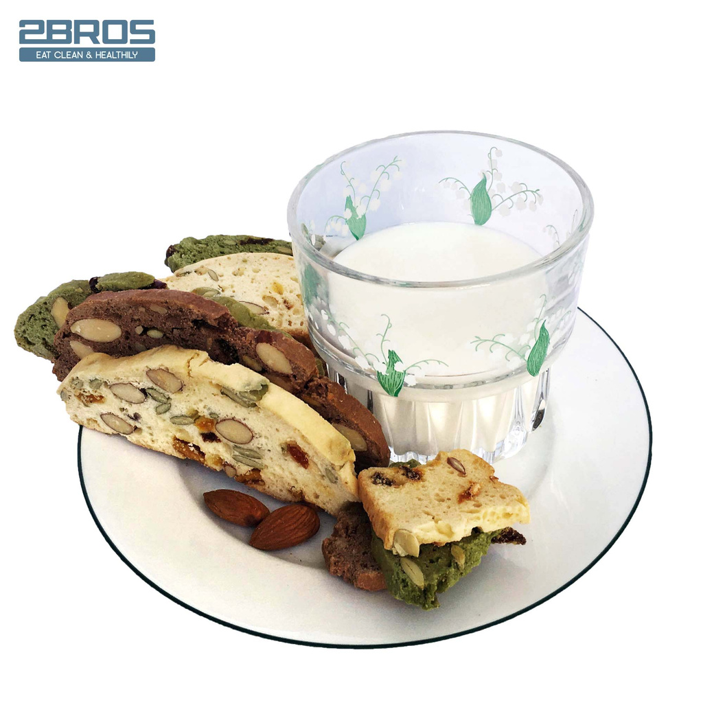 Bánh Biscotti mix 3 vị - Bánh ăn kiêng không đường 2Bros - Dành cho người ăn kiêng, giảm cân, tiểu đường. | BigBuy360 - bigbuy360.vn