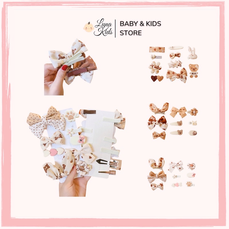 Set kẹp tóc cho bé gái KT01 - LunaKids [Ảnh thật]