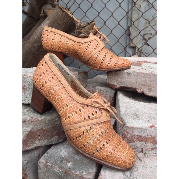 Pass giày vintage da đan sz 35,5