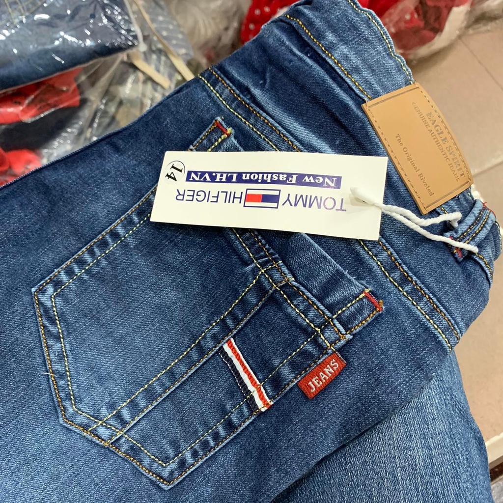 Quần Jeans dài bé trai size đại mặc đi học, đi chơi, hàng VNXK chất Jeans mềm, co giãn tốt