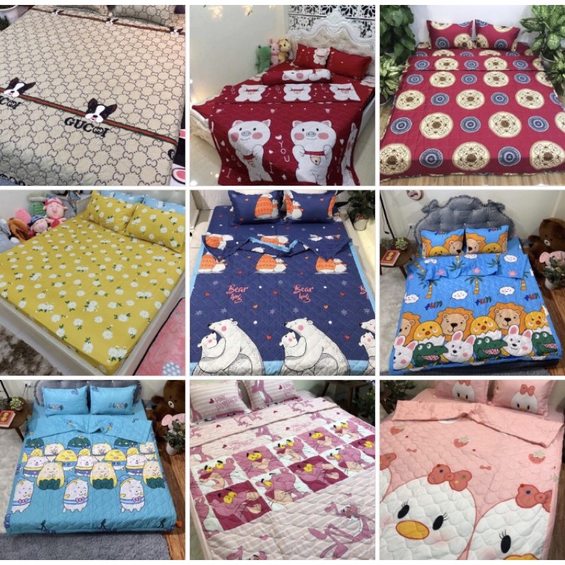 Set ga gối chăn hè Cotton poly 5 món mới nhất. Được chọn mẫu