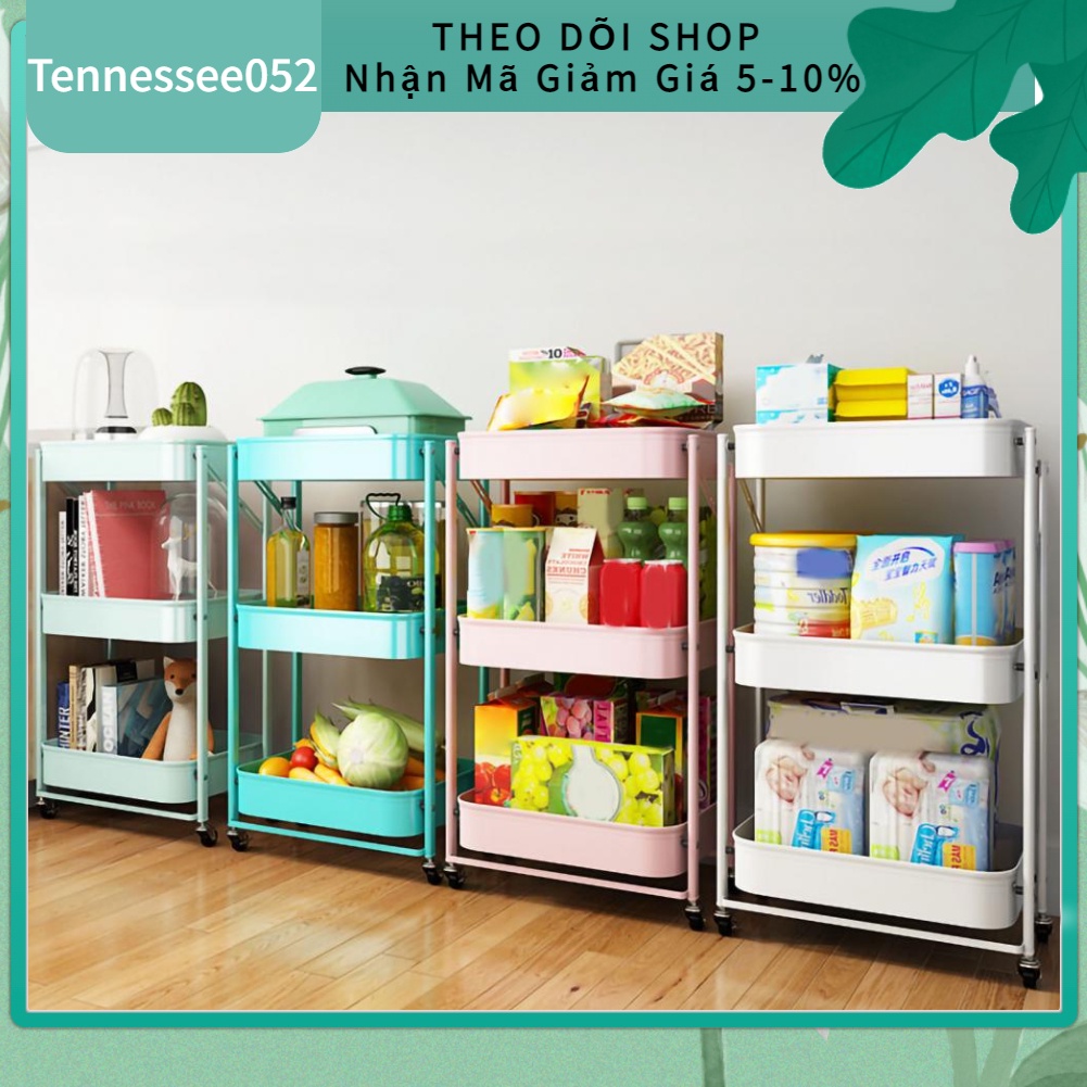 [Hàng HOT] Xe Để Đồ Bỉm Sữa Kệ 3 Tầng Đa Năng Xe Đẩy Spa Thép carbon Có thể tháo rời có gập lại【Tennessee052】
