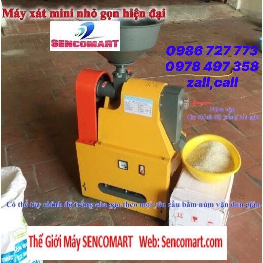 khuyến mại Máy xát gạo mini liên hoàn - Máy xát gạo mini Sencomart giá tốt