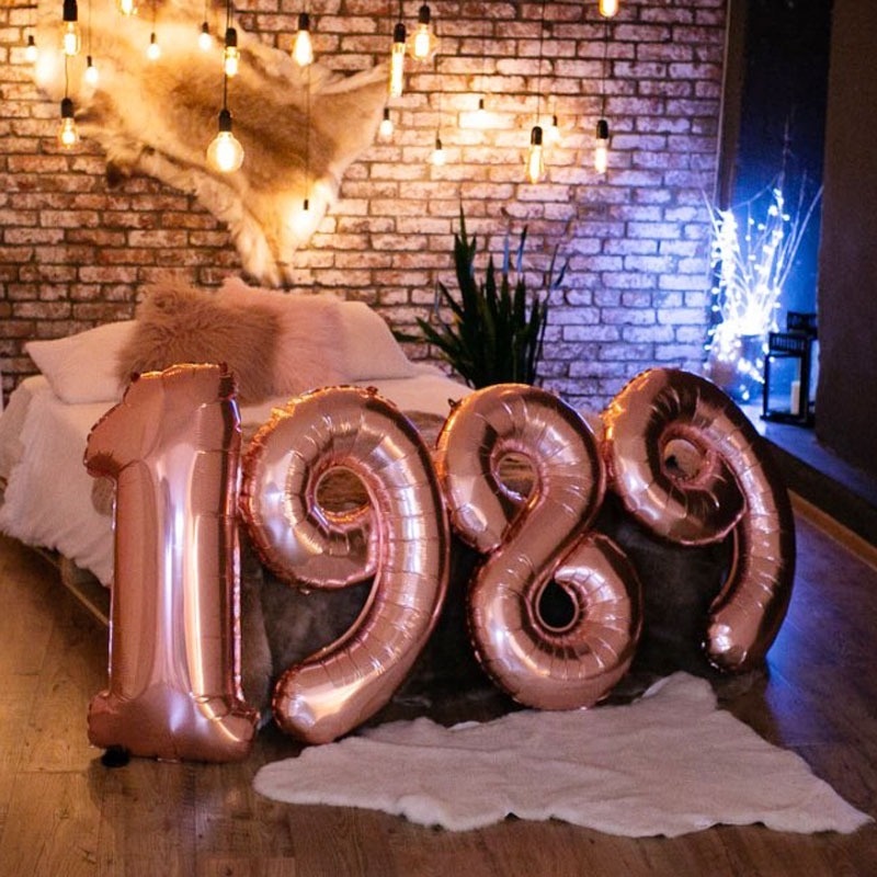 Bong Bóng Tráng Nhôm Hình Chữ Cái 16Inch Màu Vàng Hồng Trang Trí Tiệc