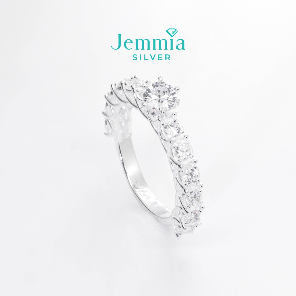 Nhẫn bạc nữ Jemmia vân cổ điển - JM868