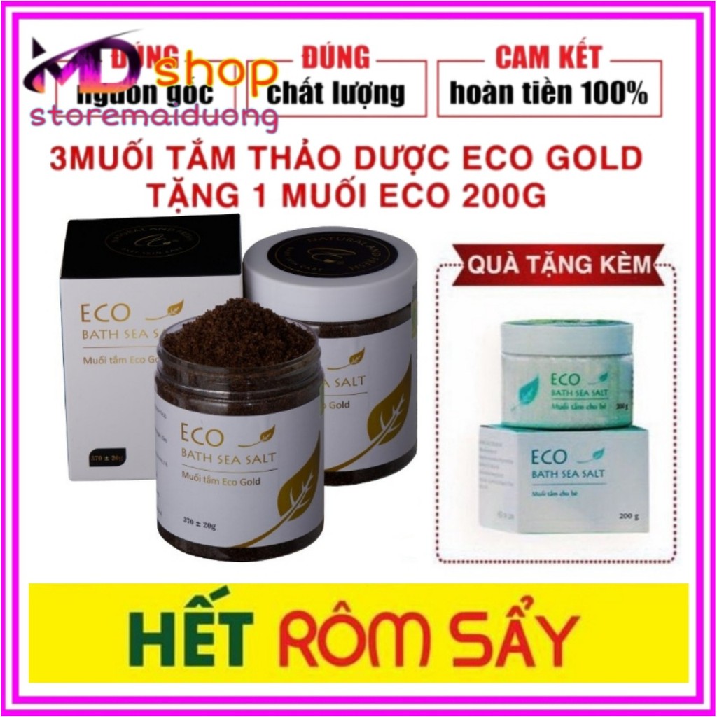 MUỐI TẮM BÉ ECO GOLD - MUỐI TẮM BÉ SINH DƯỢC Eco gold + Muối tắm bé thảo dược Gold + Tắm sạch rôm