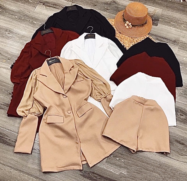 Set vest tay phồng + quần