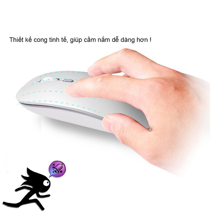 CHUỘT BLUETOOTH, TĨNH ÂM SỬ DỤNG PIN SẠC M1 PLUS, SIÊU MỎNG, SIÊU NHẠY, SIÊU NHẸ (MÀU TRẮNG)