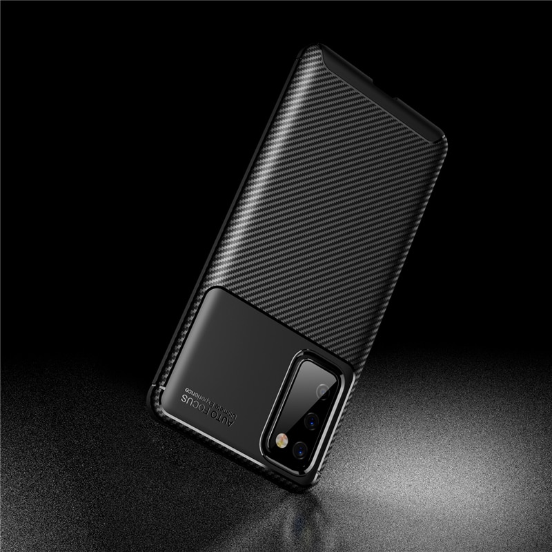 Xiaomi Poco M3 Case Soft Silicon Cover Carbon Fiber TPU Shockproof Cover