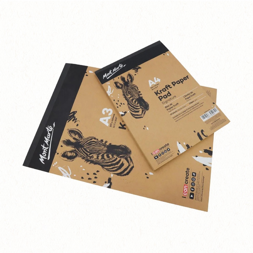 Sổ giấy Kraft Mont Marte vẽ sáp dầu, phấn tiên, phác thảo - Signature Kraft Paper Pad