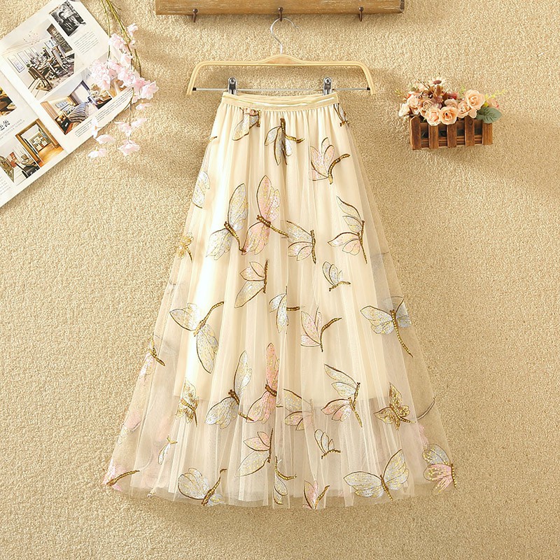 Chân Váy Lưới Thêu Hình Chuồn Chuồn Đính Kim Sa Nhiều Màu Sắc Dễ Thương Cho Nữ | BigBuy360 - bigbuy360.vn