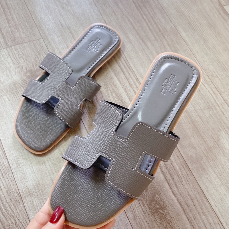 Dép nữ H da siêu mềm siêu sang PUNSHOES.(ẢNH TỰ CHỤP- FREESHIP)