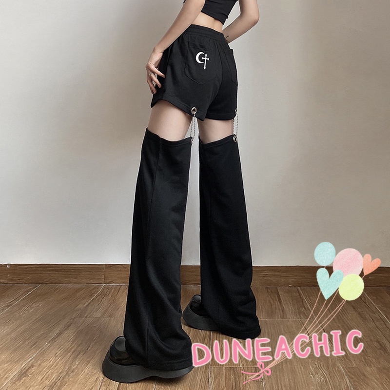 Quần Dài Lưng Cao Ống Đứng Phối Dây Xích Thời Trang Quyến Rũ Cho Nữ