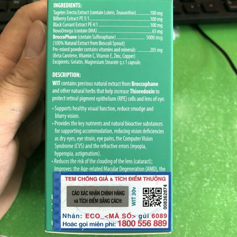 ✅  WIT Viên Uống Hổ Trợ Bảo Vệ Mắt.