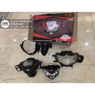 Bộ Đầu đèn EX150 2019 luôn chóa FULL BOX - MÀU ĐEN (Gắn cho EX150 Đời 2015)