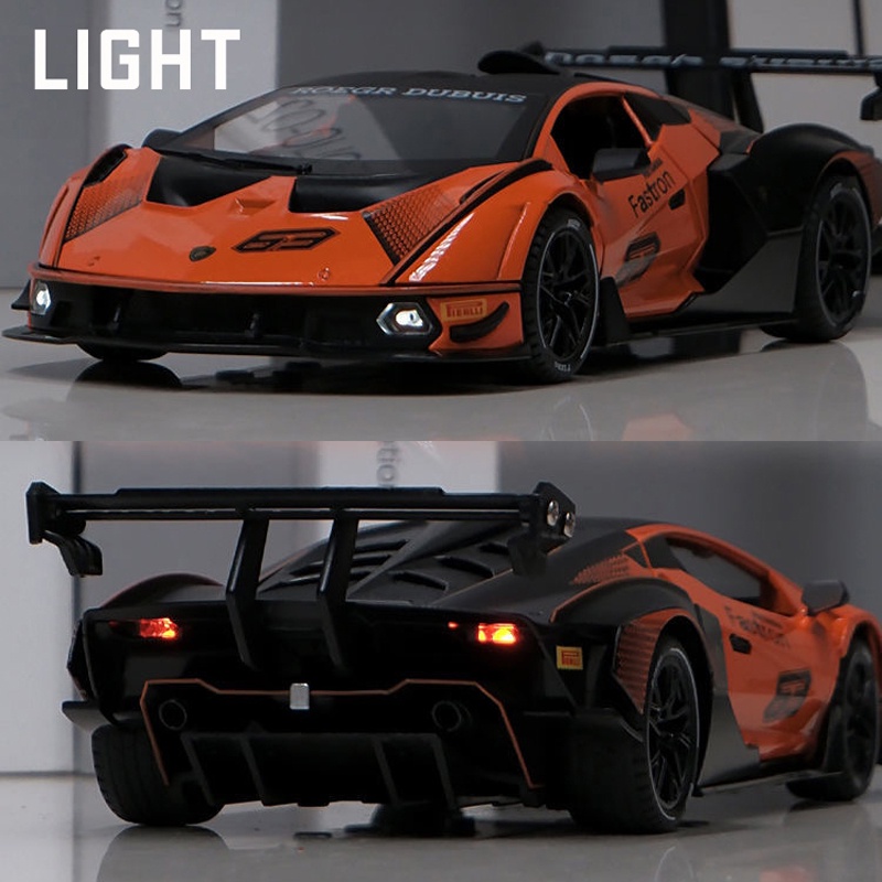 Mô Hình Xe Hơi Lamborghini SCV12 Bằng Hợp Kim Tỉ Lệ 1: 24 Có Đèn Và Nhạc
