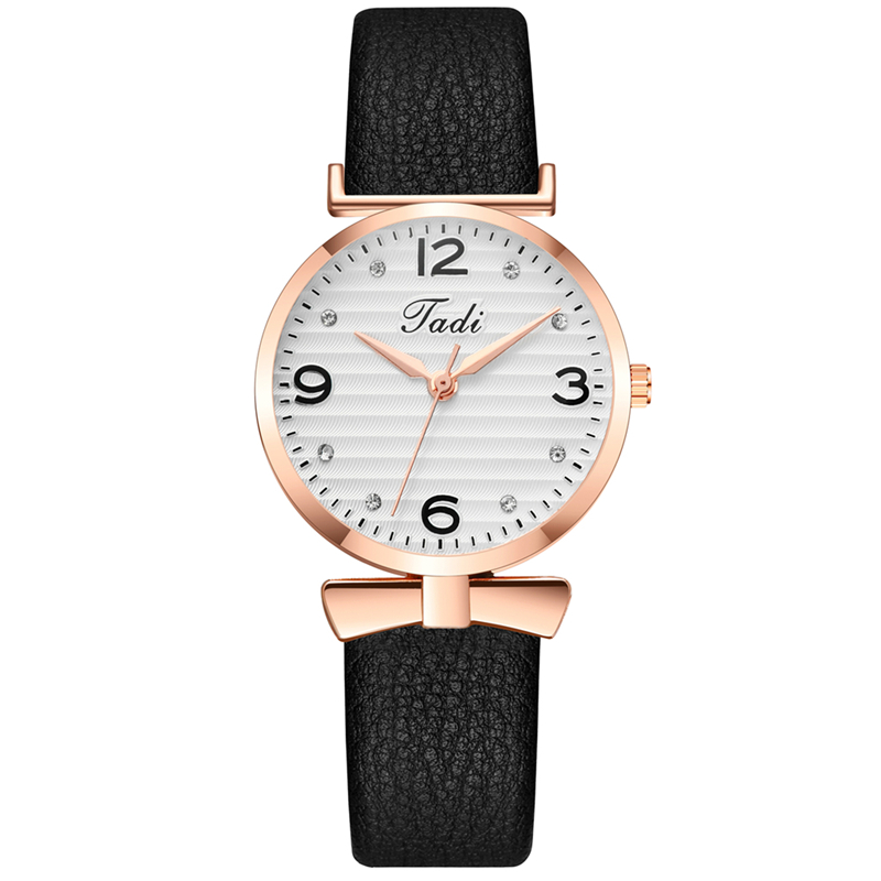 ZOLFA Classic Black Rhinestone Womens Leather Watches Elegant White Simple Ladies Quartz Wrist Watch Analog Clocks Women Gift Watches Đồng hồ nữ