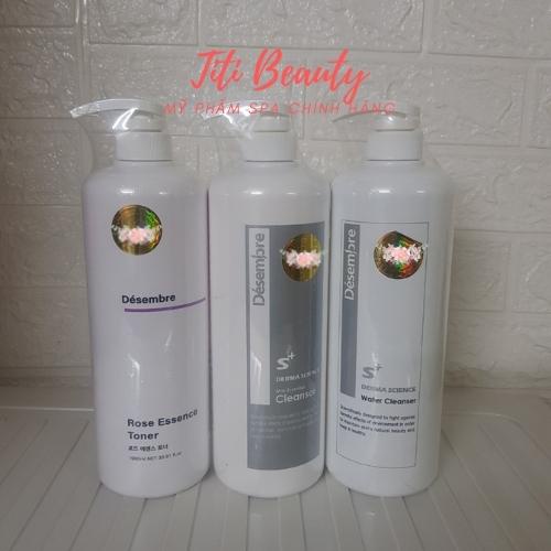 Bộ sản phẩm Sữa rửa mặt Nước Hoa HồngTẩy trang làm sạch Désembre Trắng sáng da ngừa mụn cấp ẩm