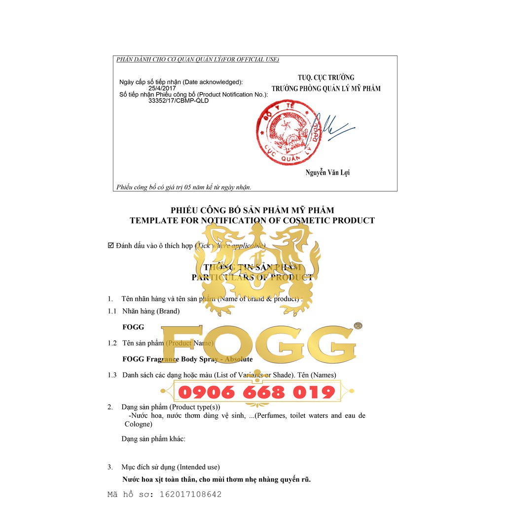 XỊT TOÀN THÂN DÀNH CHO NAM FOGG ABSOLUTE - DUBAI - 120ML | BigBuy360 - bigbuy360.vn