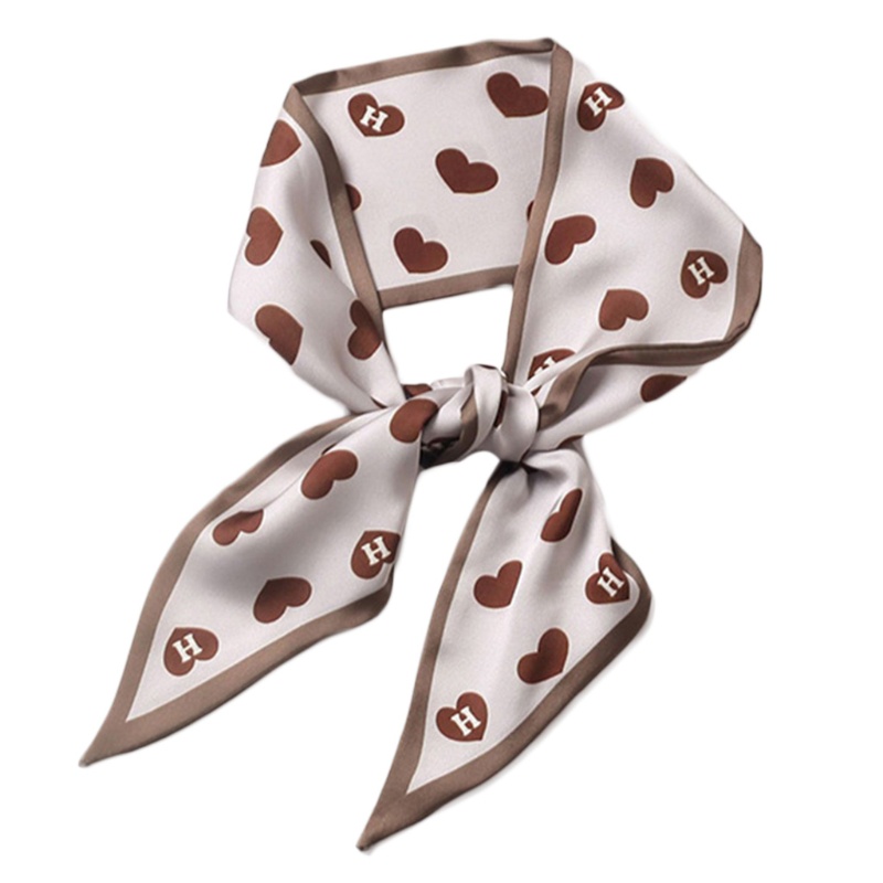 Khăn choàng cổ dài bằng lụa họa tiết hoa phong cách Hàn Quốc cổ điển cho nữ