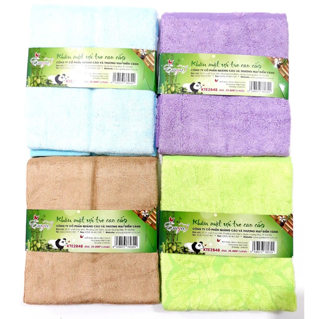 Khăn Mặt Sợi Tre Cao Cấp Emya KTE2848 (giao màu ngẫu nhiên)