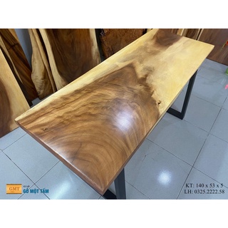 Bàn làm việc văn phòng, bàn làm việc gỗ me tây, bàn làm việc gỗ tự nhiên, bàn làm việc thông minh dài 1,4m x 53cm x 5cm