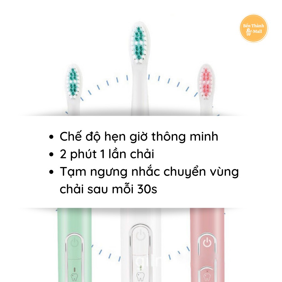 ✈️ [Freeship] Bàn chải điện 2 trong 1 Clean Sonic [Có đầu rửa mặt tiện lợi] [2 đầu thay thế]