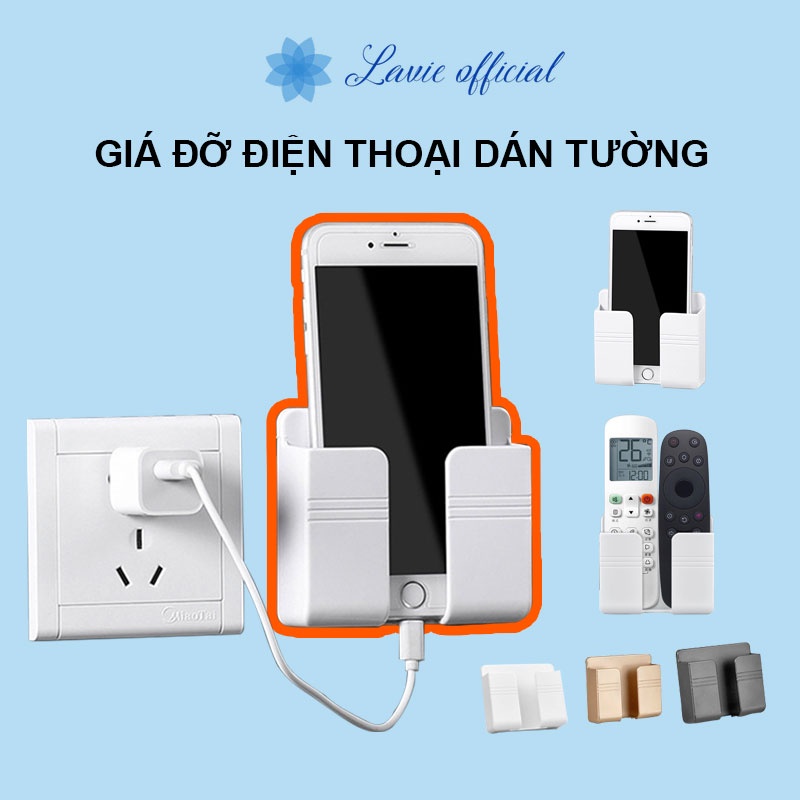 Giá Điện Thoại Dán Tường, Kệ Dán Tường Để Điện Thoại và Remote Không Cần Khoan Keo Dính Chắc Chắn