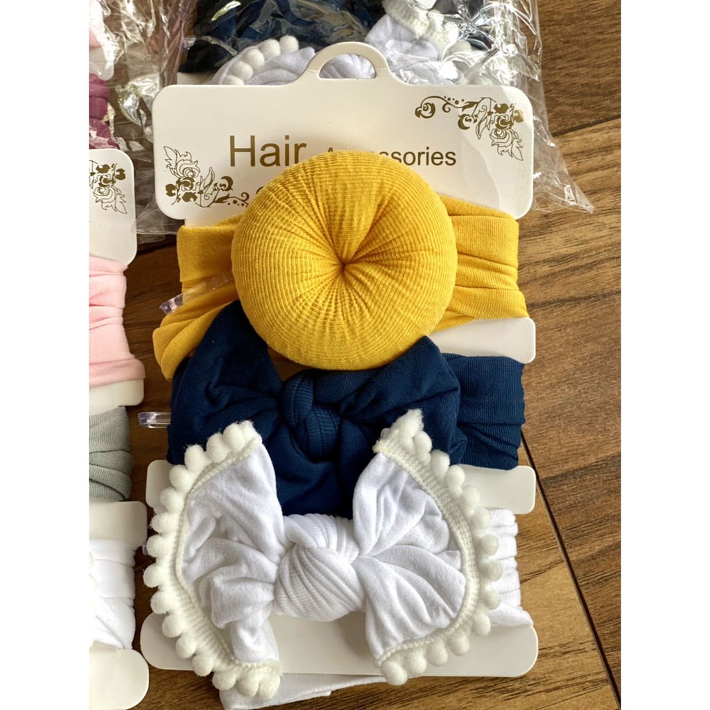 SET 3 BĂNG ĐÔ TÓC ĐỦ MÀU SƠ SINH