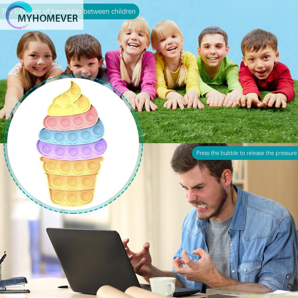 Pop It Fidget Đồ chơi Ice Cream Push Bubble Sensory Đồ chơi Fidget Anti Stress Puzzle Đồ chơis Rainbow