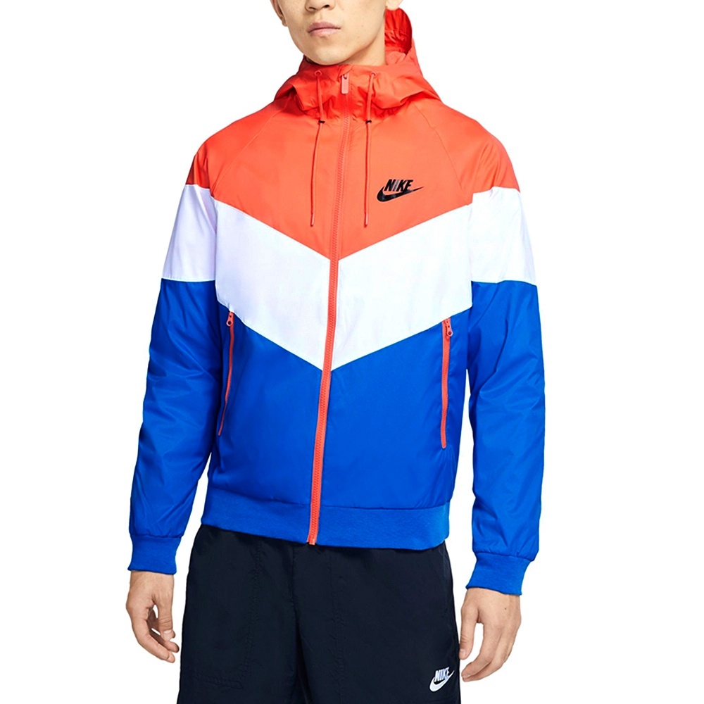 Áo khoác Nike Windbreaker Back Print chính hãng 100% - Màu xanh dương / trắng / cam