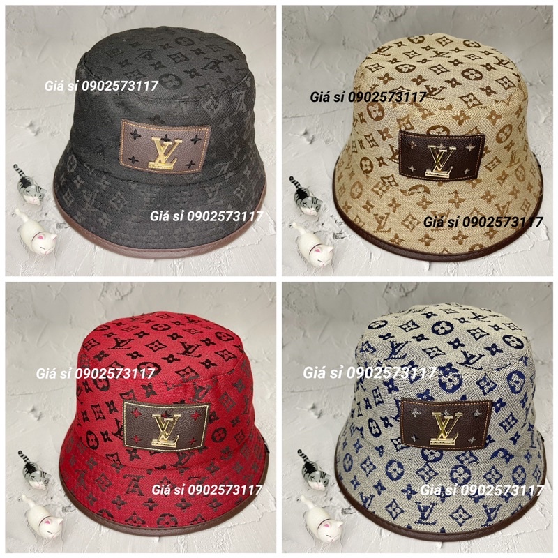 Nón bucket Lờ Vê mạc sắt khung vuông da thời trang nam nữ full tags