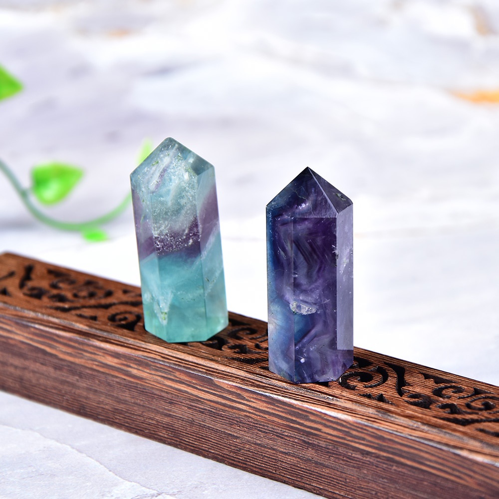 1 Viên Đá Fluorite Tự Nhiên Đầu Lục Giác 5-6cm Dùng Trang Trí Nhà Cửa DIY