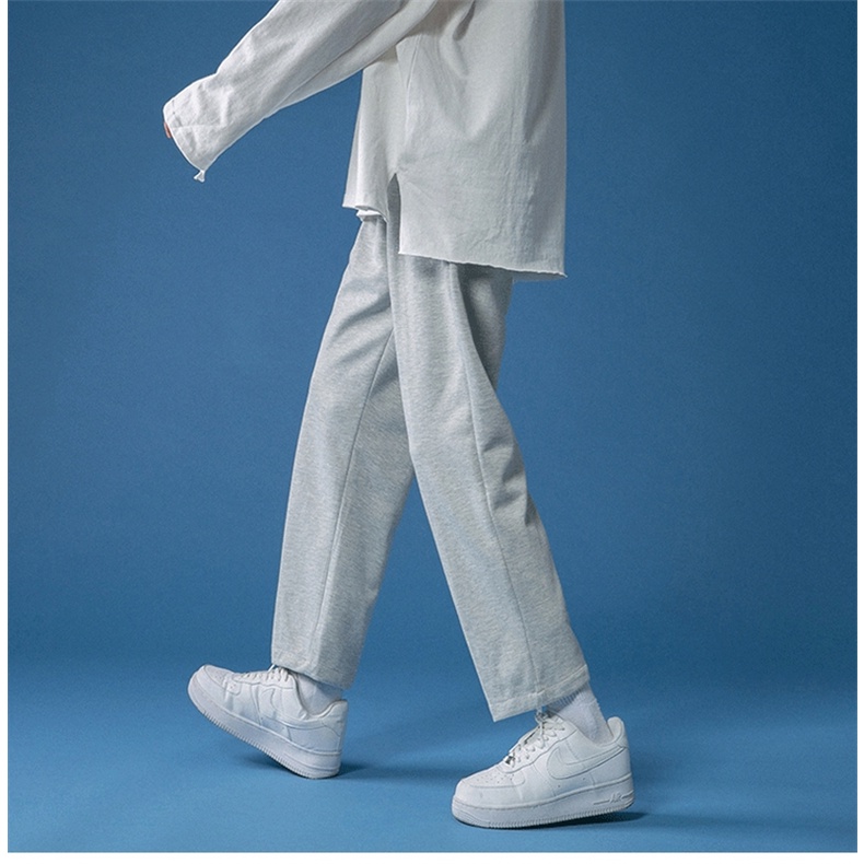 Quần âu ống rộng nam Simple quần jogger thể thao nam quần dài nam thể thao vintage quần ống rộng hàn quốc cotton quần ống suông