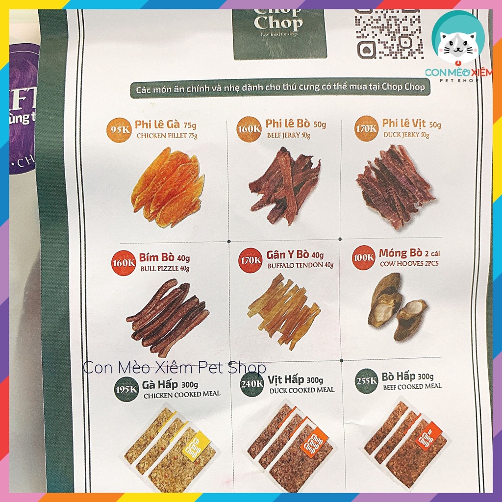 Snack tươi cho chó Chopchop hàn quốc, thức ăn vặt raw cao cấp sấy cho chó Con Mèo Xiêm