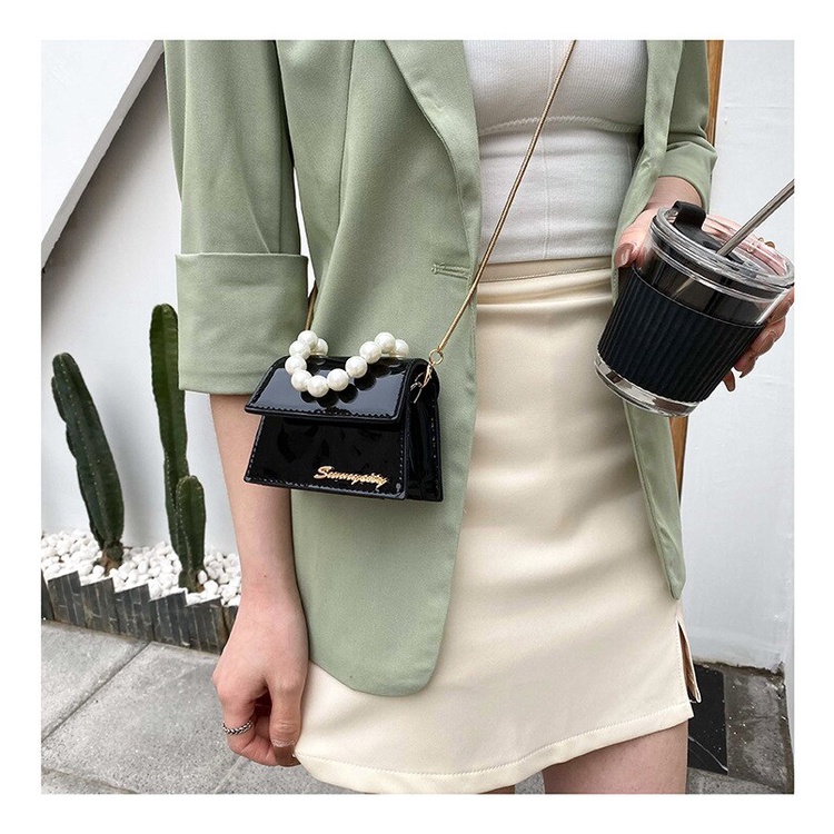 Túi Đeo JASMIN NOIR Chéo Da Pu Đính Ngọc Trai Thời Trang Cho Nữ