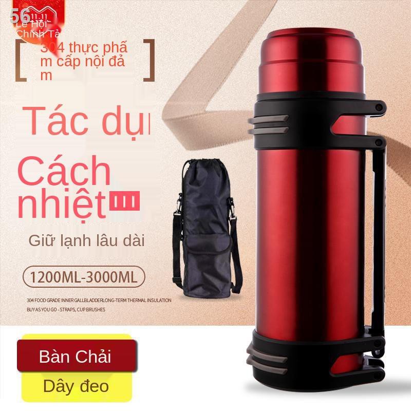 cốc giữ nhiệt dung tích lớn 2 lít di động ngoài trời đựng nước lạnh inox du lịch bình bảo ôn nồi gia đìnhD