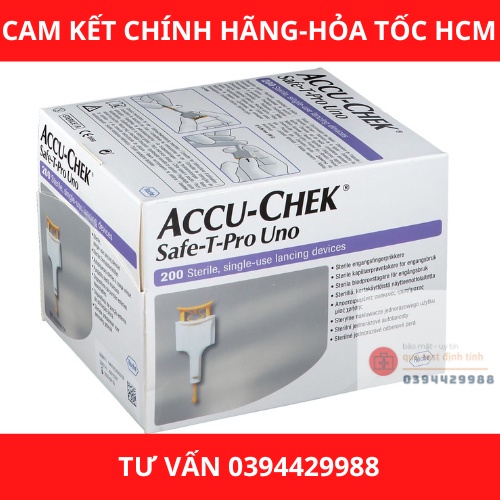 Kim bấm lấy máu không đau Accu-Chek Safe T Pro Uno vô trùng dùng 1 lần chính hãng 100% từ Đức