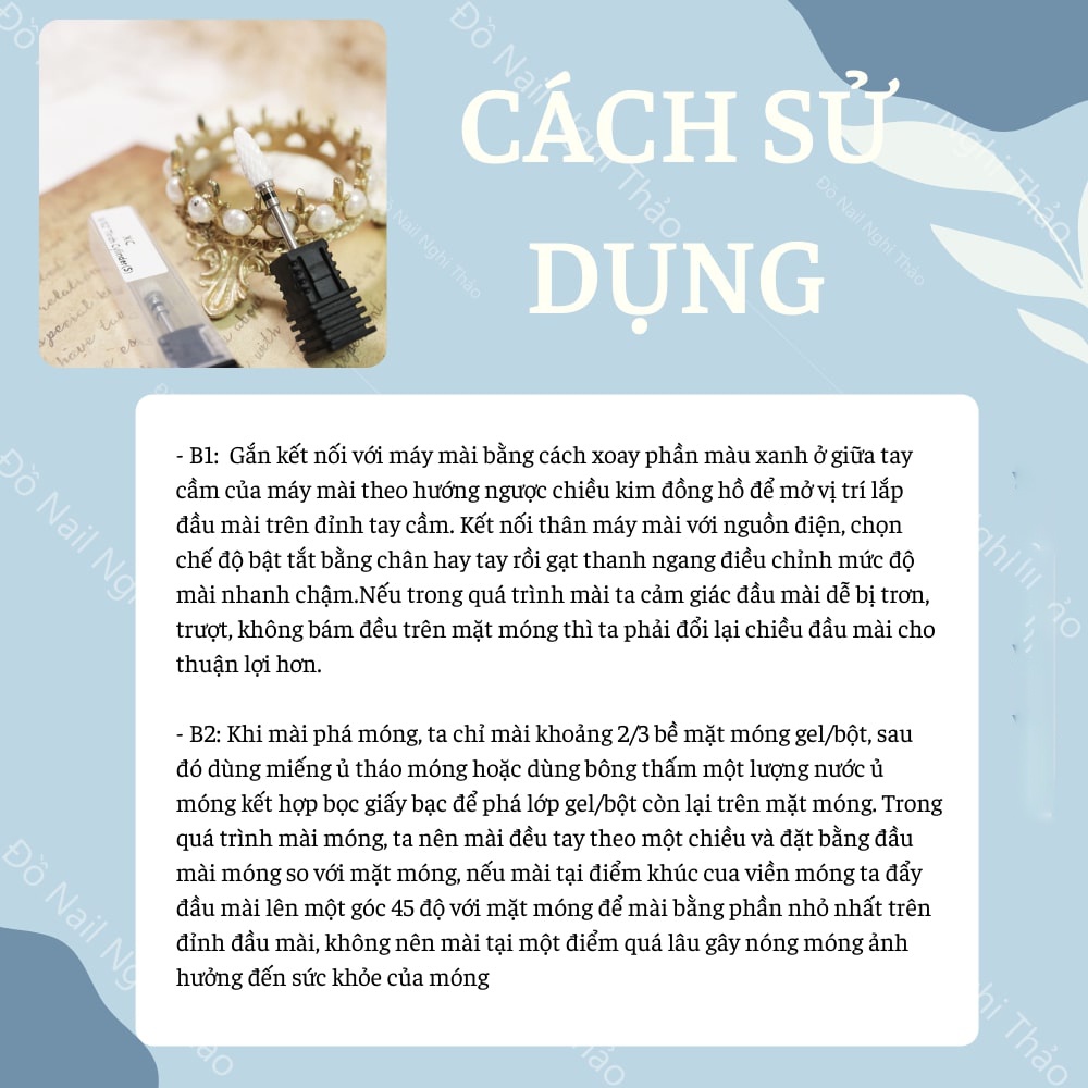 Đầu mài móng phá gel bột nail