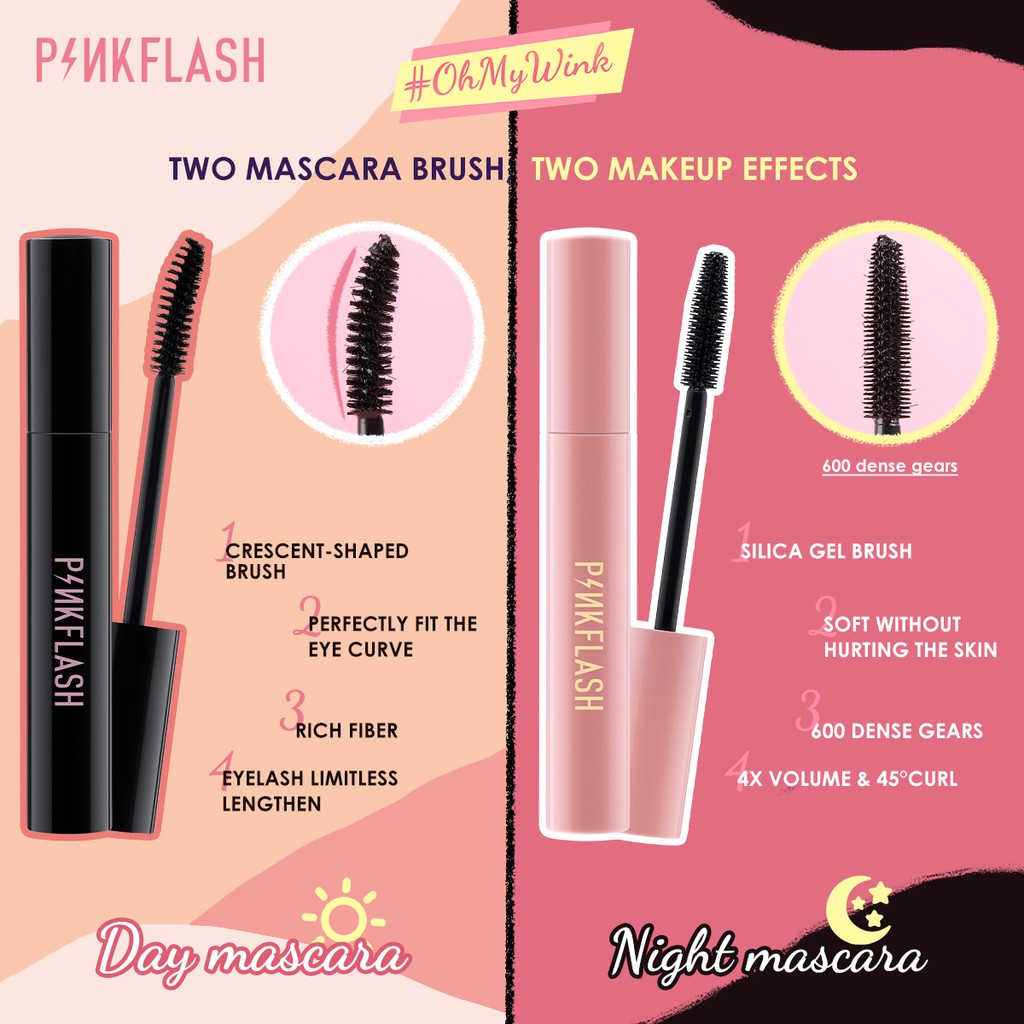 Mascara Chuốt Mi PINKFLASH Chống Nước Tiện Dụng Chất Lượng Cao