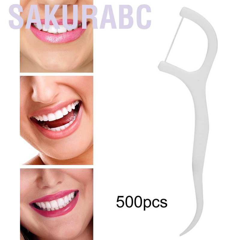 (Hàng Mới Về) Set 500 Chỉ Nha Khoa Làm Sạch Răng Loại Bỏ Vết Bẩn Dùng Một Lần Sakurabc