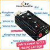 Usb Sound 7.1 Chuyển đổi usb ra chân tai nghe + loa, Tăng Âm Lượng. BH 3 tháng.Home.mall