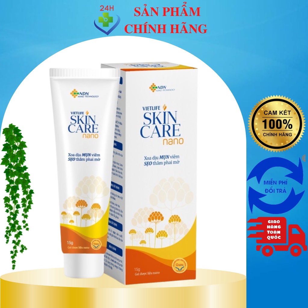 Vietlife Skincare Nano 15gr ,GEL Nano kháng khuẩn, mụn, mờ thâm hiệu quả